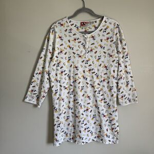 Vintage Disney Nightgown Shirt Womens Medium 80s Breakfast Mickey Theme Park